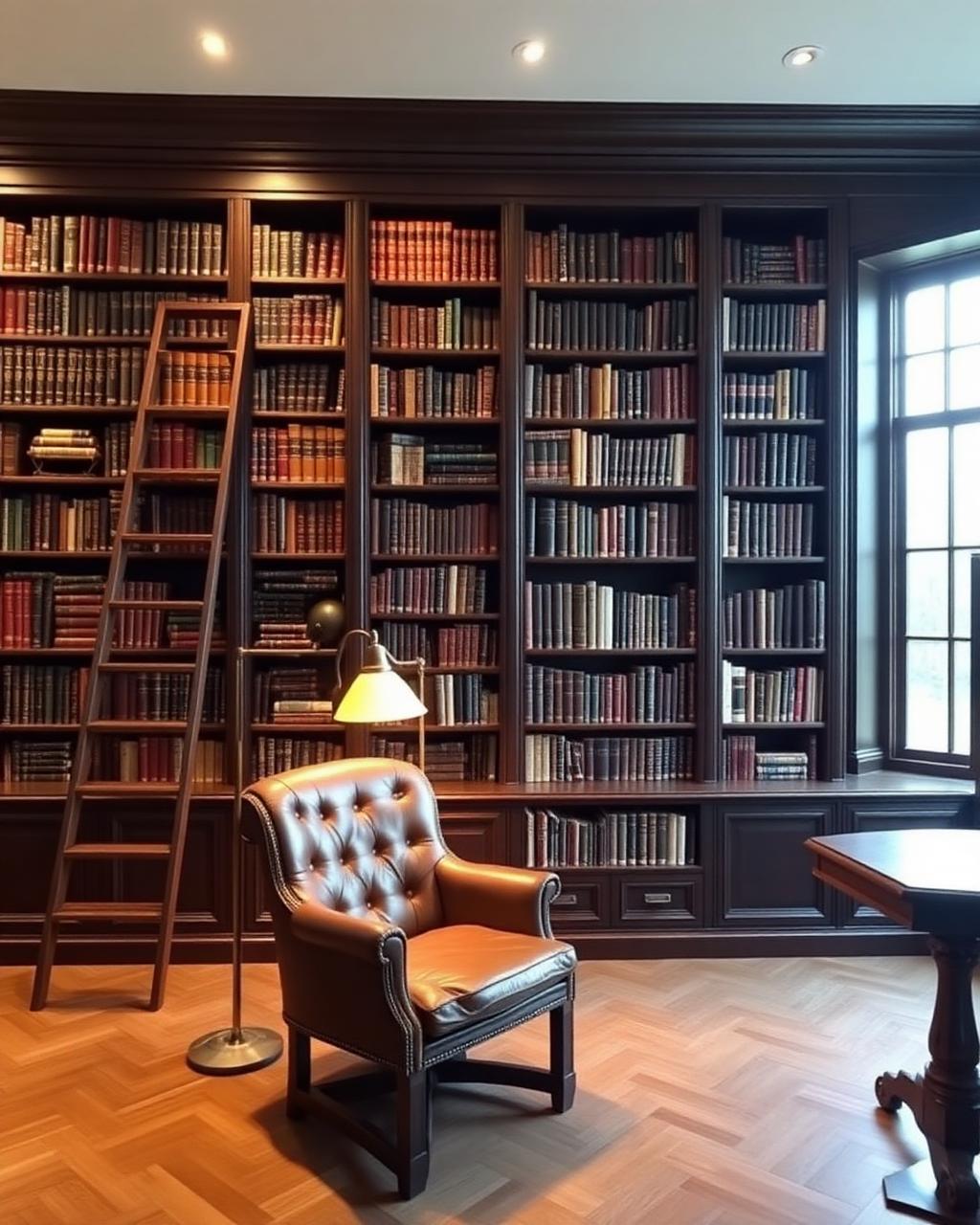 Floor-to-ceiling bespoke library bookcase